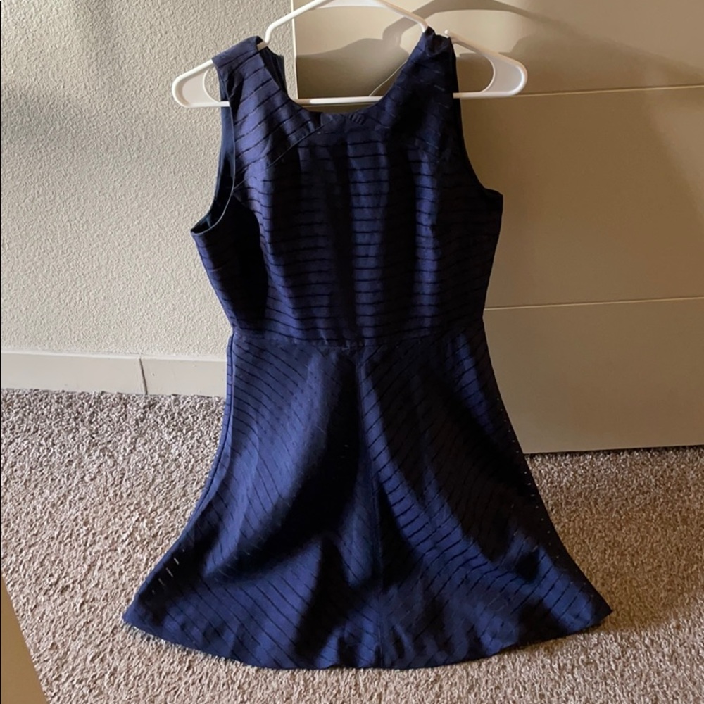 Navy blue fit and flare dress